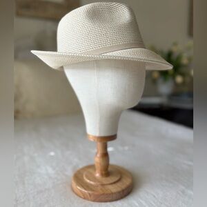 Lucky Brand Cream Woven Fedora Hat